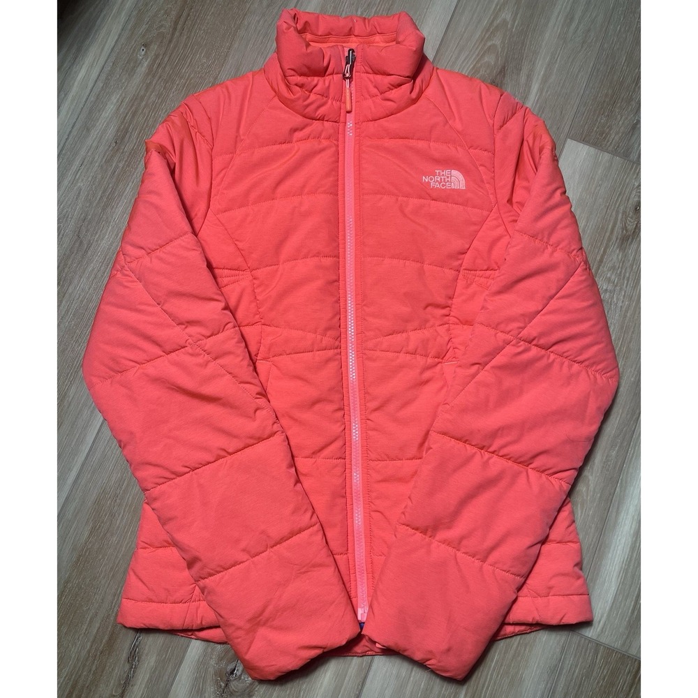 The North Face Coral Pink Full Zip Quilted Puffer Jacket - Women Size XS